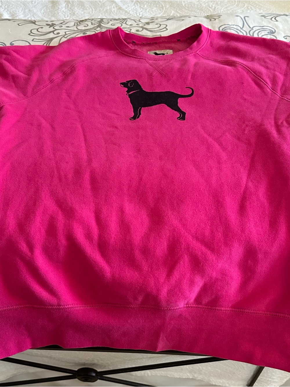 The Black Dog Bright Pink Crewneck Sweatshirt with Black Dog Silhouette